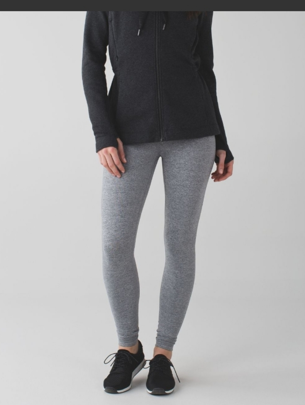 Lululemon Vintage Wunder Under Mid Rise  Heathered Grey Soft Lounge Yoga Pants 8